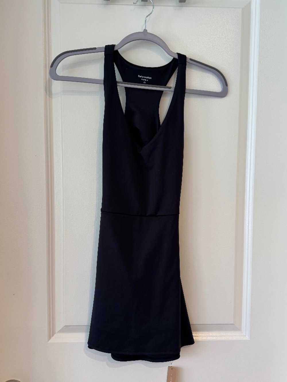 Reformation Black Athletic Mini Dress; Size: Small